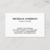 Carte De Visite Logo de la session précédente de l'acupuncture (Dos)