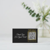 Carte De Visite Logo de la société Black Gold QR Google Review (Debout devant)