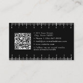 Carte De Visite Logo de la société Black Simple Ruler Code QR (Dos)