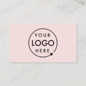 Carte De Visite Logo de la société | Blush Pink Modern Vertical St (Dos)