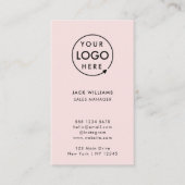 Carte De Visite Logo de la société | Blush Pink Modern Vertical St (Devant)