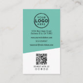 Carte De Visite Logo de la société de code QR photo vertical (Dos)