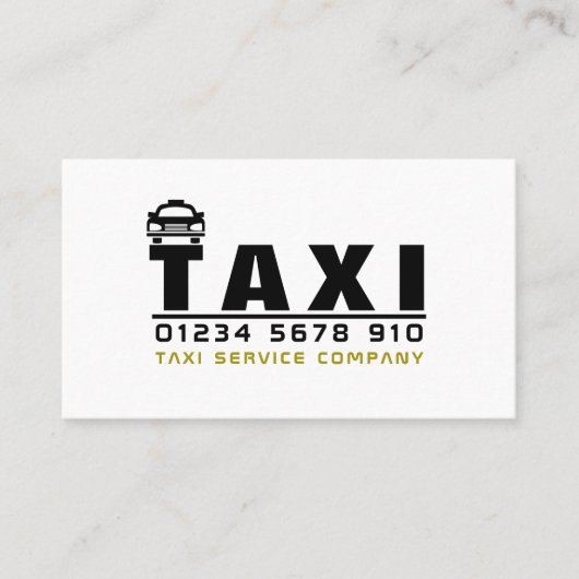 Carte De Visite Logo de la société de taxis, Tarifs (Devant)