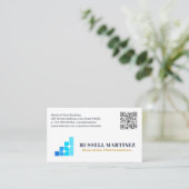 Carte De Visite Logo de la société financière | Code QR (Debout devant)