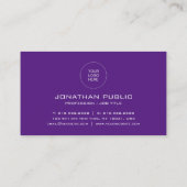 Carte De Visite Logo de la société Modèle Elegant Royal Purple Mod (Dos)