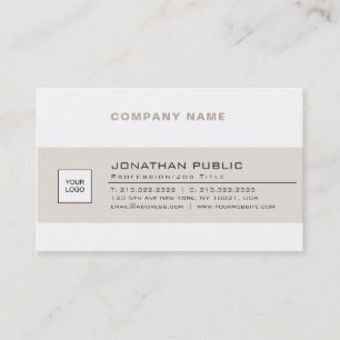 Carte De Visite Logo de la société moderne branchée Blancs Blancs 