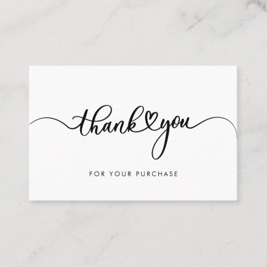 Carte De Visite Logo de la société moderne Merci de script (Devant)