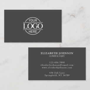 Carte De Visite Logo de la société moderne Professional Grey & Whi
