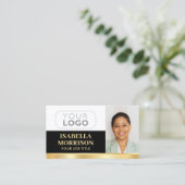 Carte De Visite Logo de la société professionnelle QR Black Gold (Debout devant)