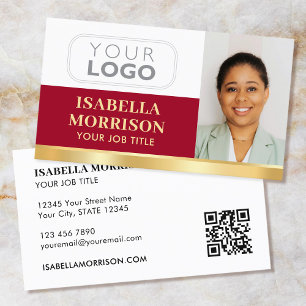 Carte De Visite Logo de la société professionnelle QR Red Gold