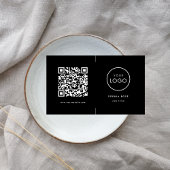 Carte De Visite Logo de la société professionnelle simple QR Code
