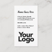 Carte De Visite Logo de la société S Floral Black and White (Dos)