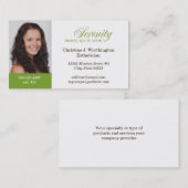 Carte De Visite Logo de la société standard verte personnalisée (Devant / Derrière)