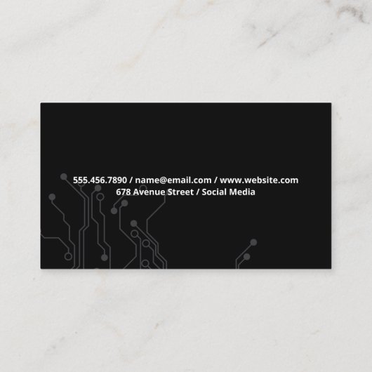 Carte De Visite Logo de la technologie AI | Matériel technologique (Dos)