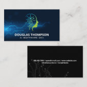 Carte De Visite Logo de la technologie AI | Matériel technologique (Devant / Derrière)