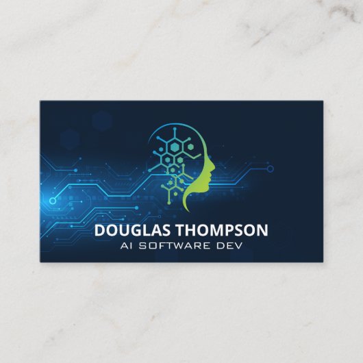 Carte De Visite Logo de la technologie AI | Matériel technologique (Devant)