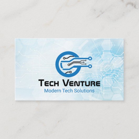 Carte De Visite Logo de la technologie informatique moderne (Devant)