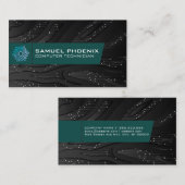 Carte De Visite Logo de la technologie moderne | Arrière - plan te (Devant / Derrière)