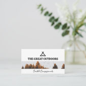 Carte De Visite Logo de la tente | Arbres et oiseaux (Debout devant)