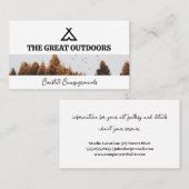 Carte De Visite Logo de la tente | Arbres et oiseaux (Devant / Derrière)