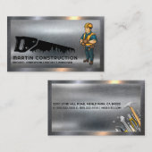 Carte De Visite Logo de la ville de Hand Saw | Ouvrier de construc (Devant / Derrière)