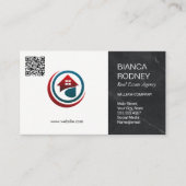 Carte De Visite Logo de l'agence immobilière | Code QR (Devant)