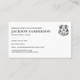 Carte De Visite Logo de l'agent de la force de l'ordre du départem
