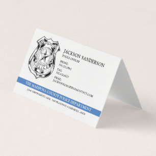 Carte De Visite Logo de l'agent de la force de l'ordre du départem