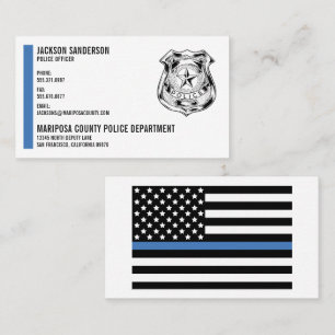 Carte De Visite Logo de l'agent de la force de l'ordre du départem