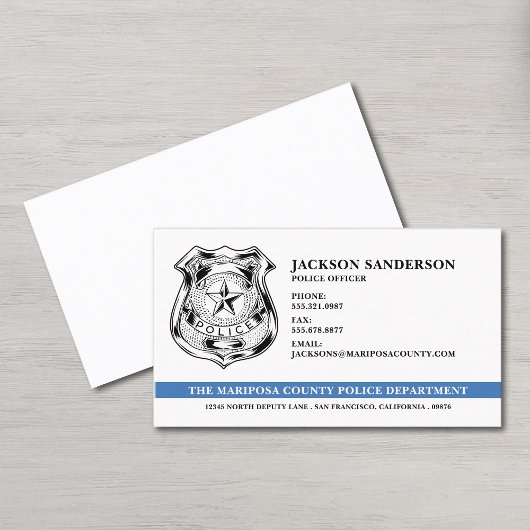 Carte De Visite Logo de l'agent de police du département de l'appl