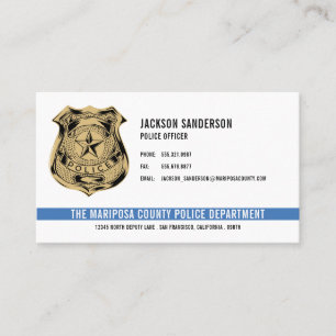 Carte De Visite Logo de l'agent de police du département de l'appl