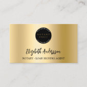 Carte De Visite Logo de l'agent de signature de prêt noir (Devant)