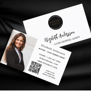 Carte De Visite Logo de l'agent de signature de prêt notaire photo