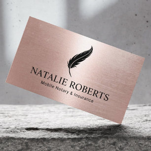 Carte De Visite Logo de l'agent de signature de prêt notaire Rose 