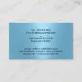 Carte De Visite Logo de l'agent de signature du notaire Light Blue (Dos)