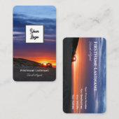 Carte De Visite Logo de l'agent de voyage du coucher de soleil sur (Devant / Derrière)