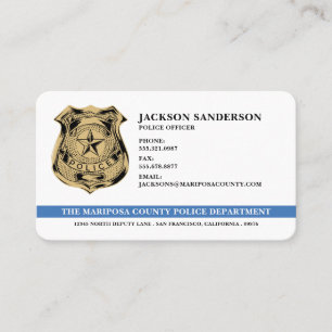Carte De Visite Logo de l'agent des forces de l'ordre Département