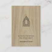 Carte De Visite Logo de l'agent immobilier moderne Bois (Devant)