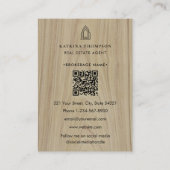 Carte De Visite Logo de l'agent immobilier moderne Bois (Dos)