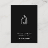 Carte De Visite Logo de l'agent immobilier moderne Noir Blanc (Devant)