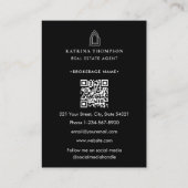 Carte De Visite Logo de l'agent immobilier moderne Noir Blanc (Dos)