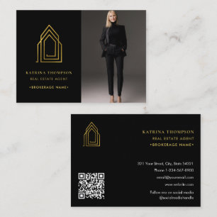 Carte De Visite Logo de l'agent immobilier moderne Realtor Photo G
