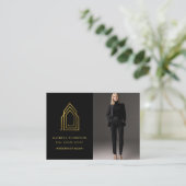 Carte De Visite Logo de l'agent immobilier moderne Realtor Photo G (Debout devant)