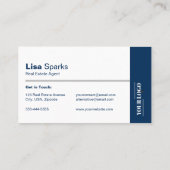 Carte De Visite Logo de l'agent immobilier professionnel et code Q (Dos)