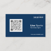 Carte De Visite Logo de l'agent immobilier professionnel et code Q (Devant)