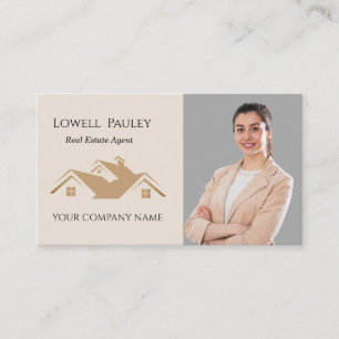 Carte De Visite Logo de l'agent immobilier promotionnel immobilier