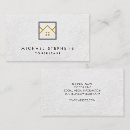 Carte De Visite Logo de l'agent immobilier | Texture murale (Devant / Derrière)