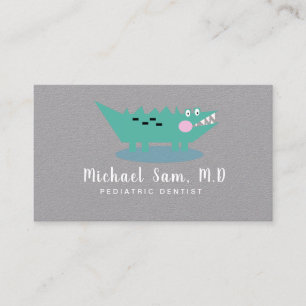 Carte De Visite Logo de l'alligator pédiatrique des dentistes hygi