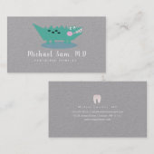 Carte De Visite Logo de l'alligator pédiatrique des dentistes hygi (Devant / Derrière)