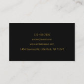 Carte De Visite Logo de l'ampoule en néon noir simple en gras (Dos)